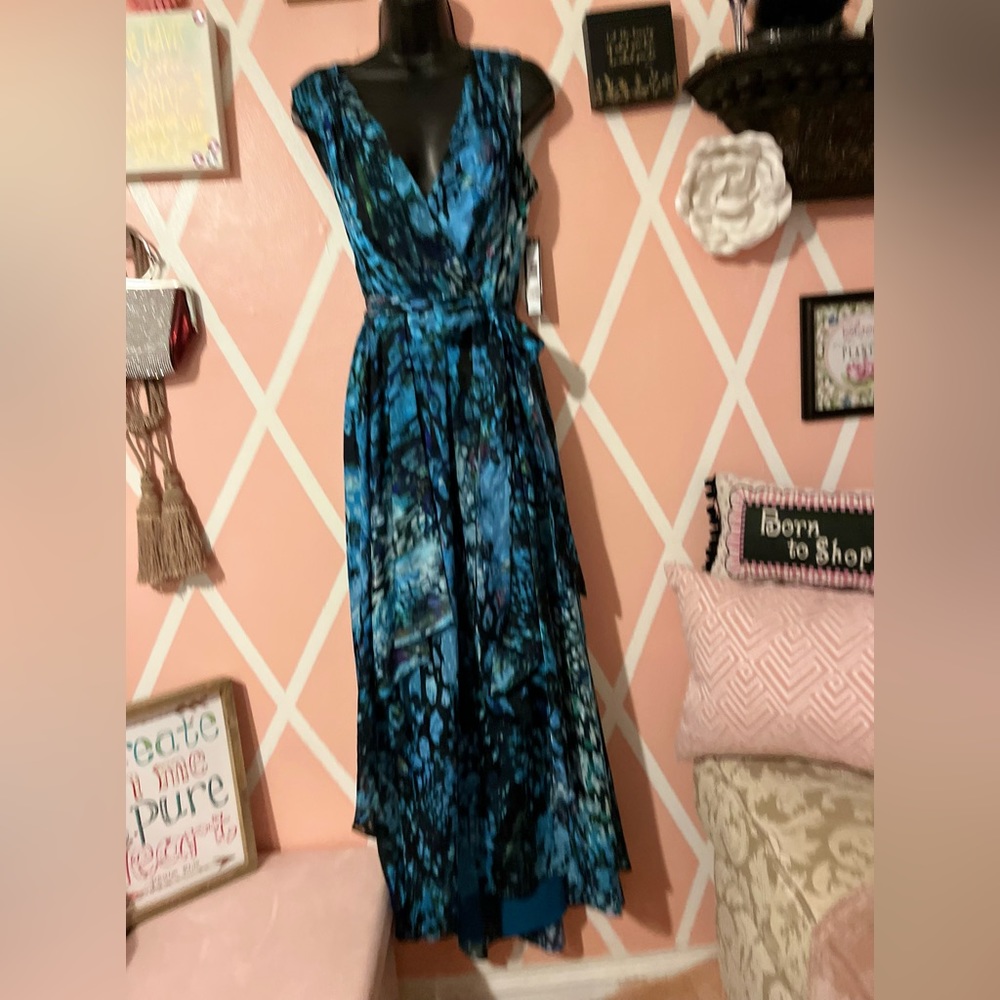 Tahari Jade Animal Wave Color Maxi Dress